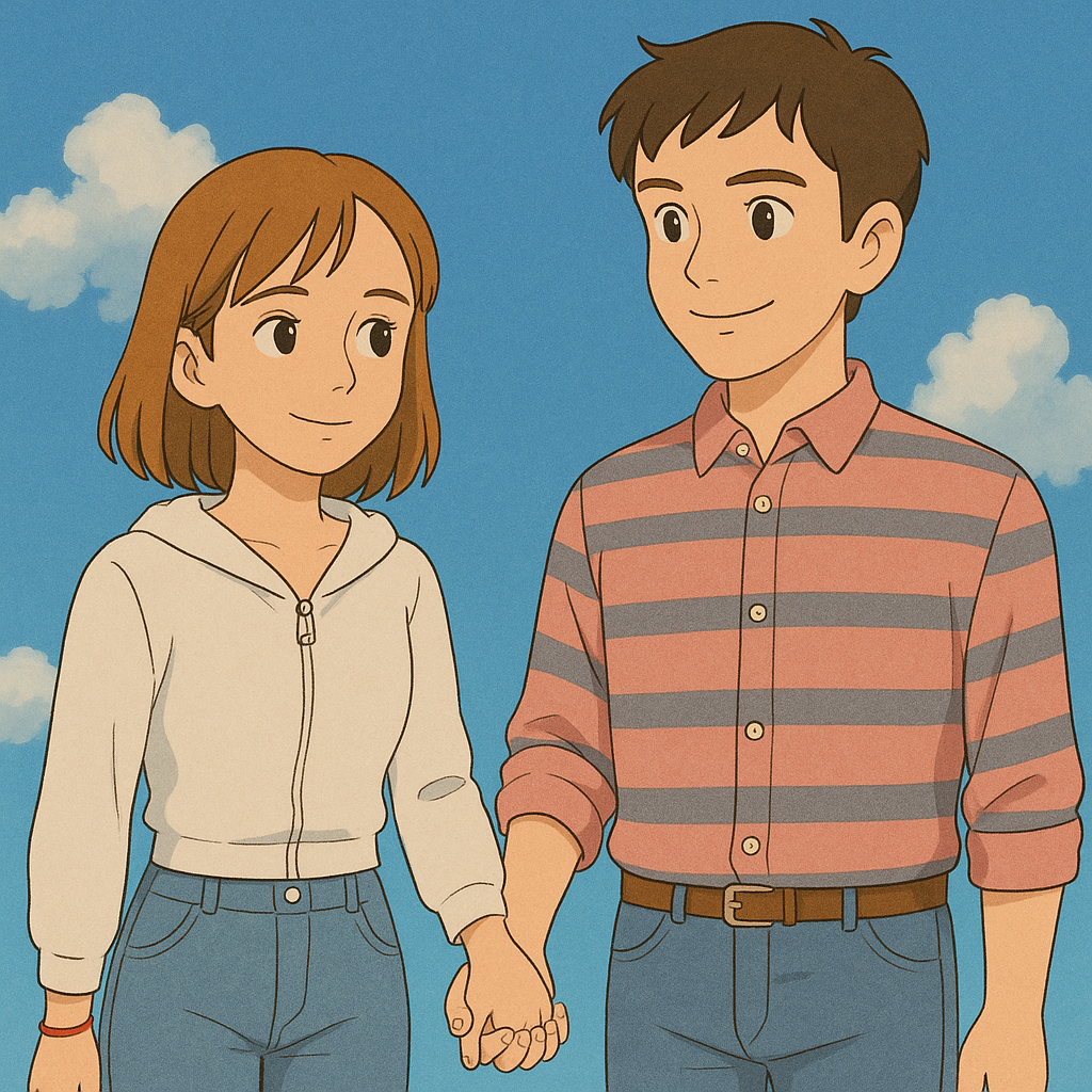 A romantic date scene with a couple enjoying dinner and music